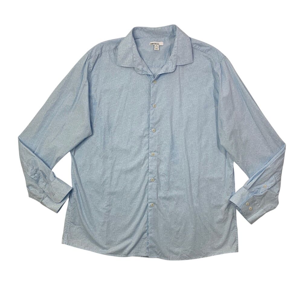 Bar III Shirt Mens XL Slim Fit Prairie Sky Blue Cotton Long Sleeve Dress